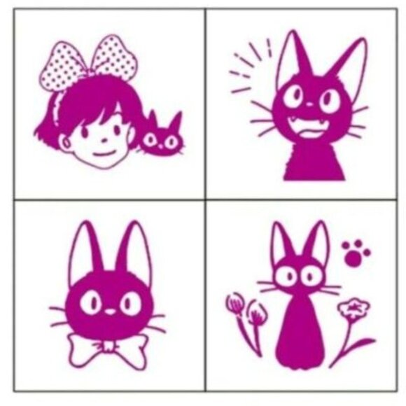Studio Ghibli Park Japan Kikis Delivery Service Mini Rubber Stamp Set + Ink Pad - Picture 7 of 8